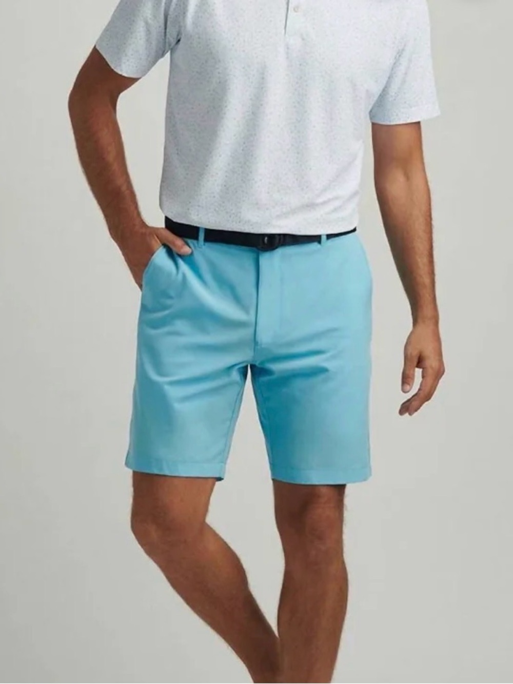 NWT Peter Millar Men’s Shackleford Performance Hybrid Shorts Color Blue Sz 34